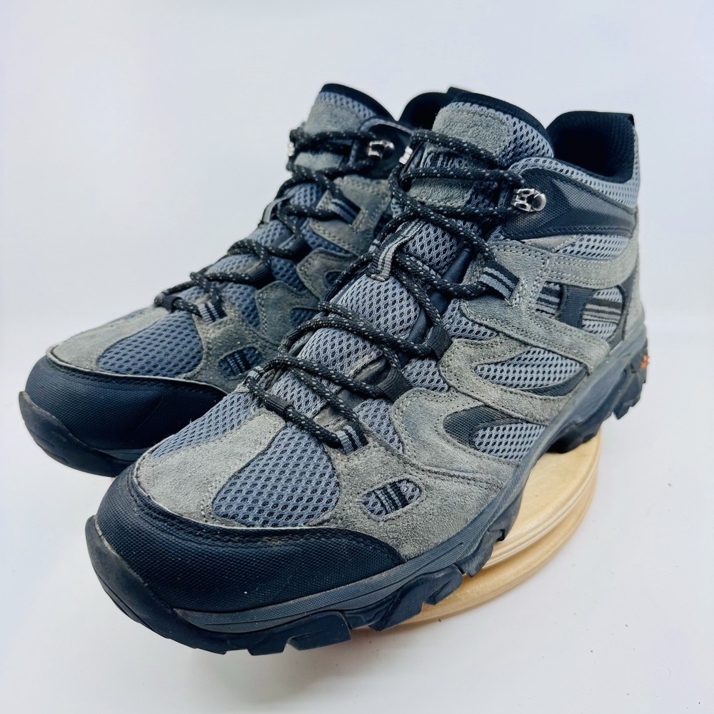 Hi-Tec Ravus Mid Hiking Boots Mens 12 Gray Black Waterproof Trail Shoes